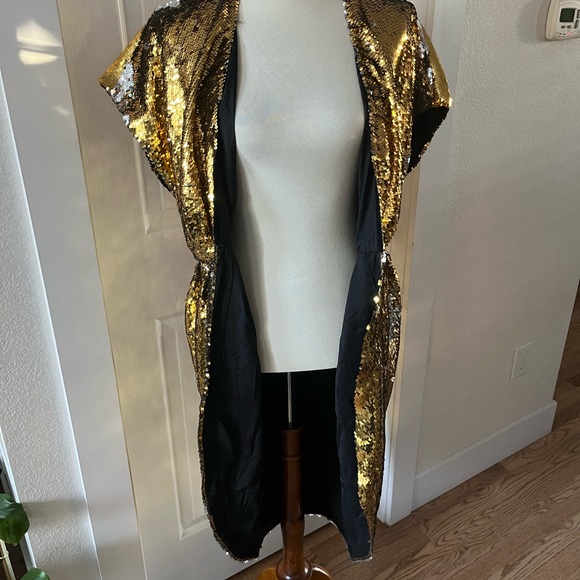 AMEN Cocktail Dress Gold & Silver Sequin 42 6 - Picture 10 of 10